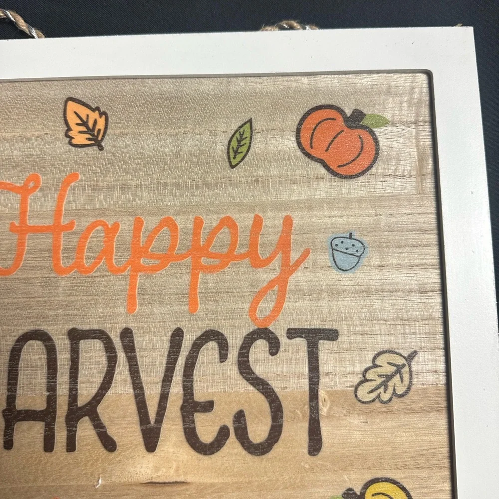 💥 $5 if Bundled Happy Harvest Sign with Silver Sparkle Edges SPRITZ Target NWT